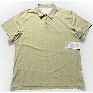 Lululemon Snap Front Performance Polo Short Sleeve Shirt Dew Green Mens Size XXL